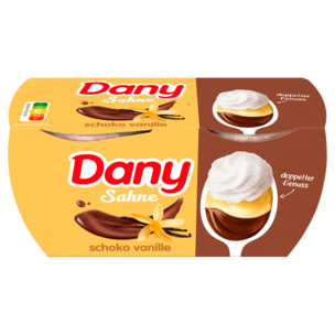 Danone Dany Sahne Pudding Schoko-Vanille 4x115g